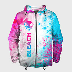 Ветровка с капюшоном мужская Bleach neon gradient style: по-вертикали, цвет: 3D-черный