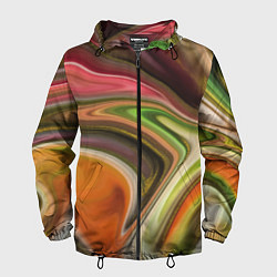 Ветровка с капюшоном мужская Waves colors, цвет: 3D-черный