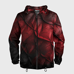 Ветровка с капюшоном мужская Black red texture, цвет: 3D-черный