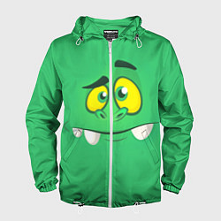 Ветровка с капюшоном мужская Мультяшное лицо монстра, цвет: 3D-белый