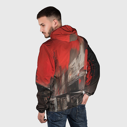 Мужская ветровка Смотрящая за районом / 3D-Белый – фото 4