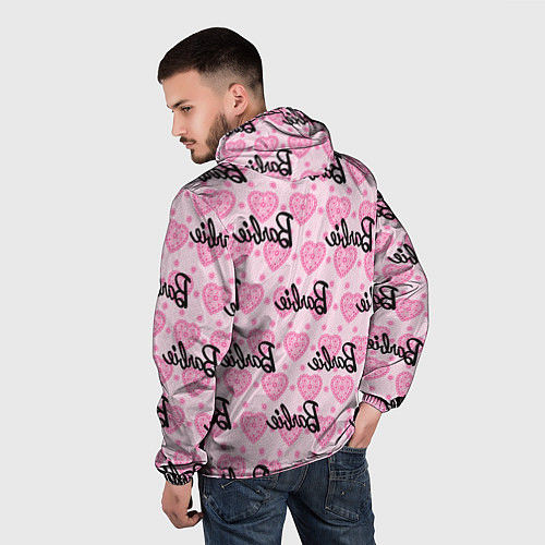 Мужская ветровка Логотип Барби и розовое кружево / 3D-Черный – фото 4