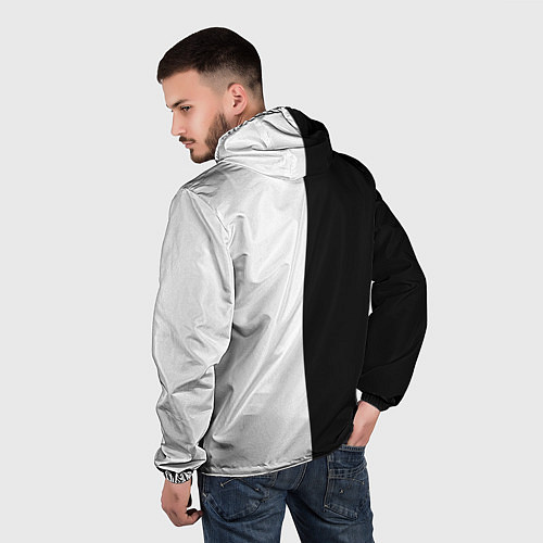 Мужская ветровка Собака в кепке таксиста / 3D-Черный – фото 4