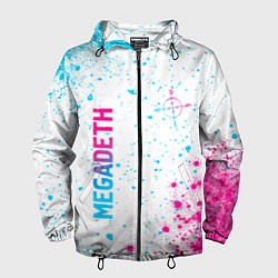 Мужская ветровка Megadeth neon gradient style: надпись, символ