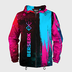 Ветровка с капюшоном мужская Berserk - neon gradient: по-вертикали, цвет: 3D-черный