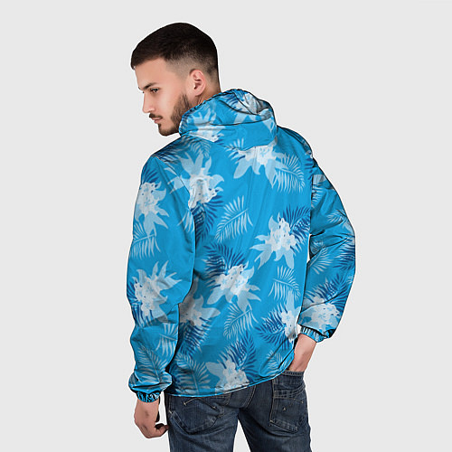Мужская ветровка Цветочный паттерн - GTA vice city / 3D-Белый – фото 4