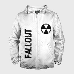 Мужская ветровка Fallout glitch на светлом фоне: надпись, символ