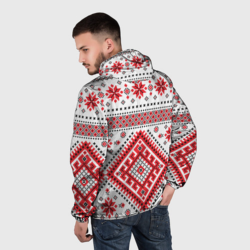 Мужская ветровка Удмуртская роспись / 3D-Белый – фото 4