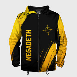 Мужская ветровка Megadeth - gold gradient: надпись, символ