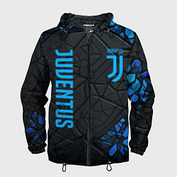 Ветровка с капюшоном мужская Juventus logo, цвет: 3D-черный