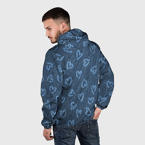 Мужская ветровка Hearts on denim / 3D-Белый – фото 4