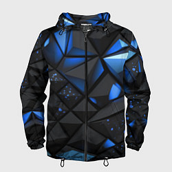 Ветровка с капюшоном мужская Blue black texture, цвет: 3D-черный