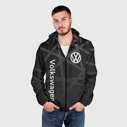 Ветровка с капюшоном мужская Volkswagen - classic black, цвет: 3D-черный — фото 2