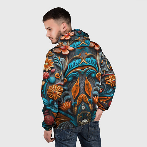 Мужская ветровка Mirrow floral pattern - art - vogue / 3D-Белый – фото 4