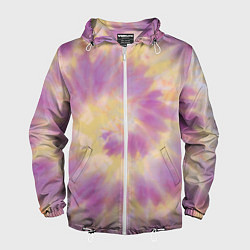 Ветровка с капюшоном мужская Tie-Dye дизайн, цвет: 3D-белый