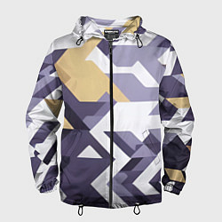 Ветровка с капюшоном мужская Абстрактный принт от нейросети, цвет: 3D-черный