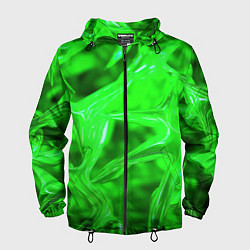 Ветровка с капюшоном мужская Geometry green, цвет: 3D-черный