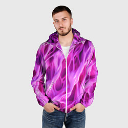 Ветровка с капюшоном мужская Розова ткань текстуры, цвет: 3D-белый — фото 2