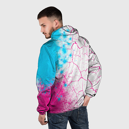 Мужская ветровка Audi neon gradient style: по-вертикали / 3D-Черный – фото 4