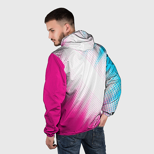 Мужская ветровка Dongfeng neon gradient style: надпись, символ / 3D-Черный – фото 4