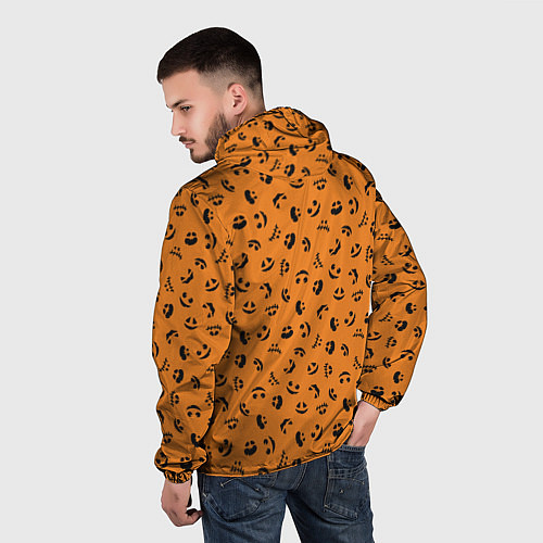 Мужская ветровка Тыквенный узор / 3D-Белый – фото 4