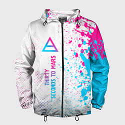 Ветровка с капюшоном мужская Thirty Seconds to Mars neon gradient style: по-вер, цвет: 3D-черный