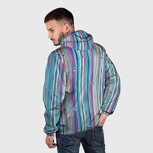 Мужская ветровка Глазные яблоки / 3D-Белый – фото 4