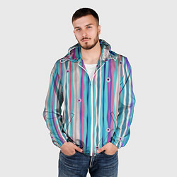 Ветровка с капюшоном мужская Глазные яблоки, цвет: 3D-белый — фото 2