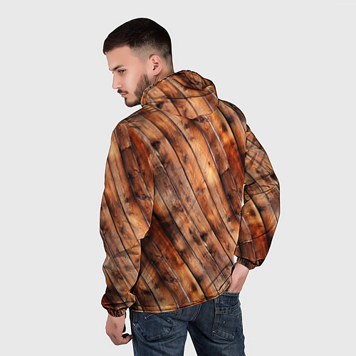 Мужская ветровка Деревянная обшивка / 3D-Черный – фото 4