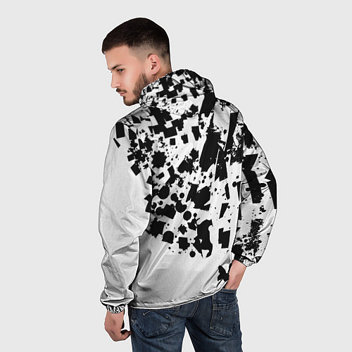 Мужская ветровка Морда льва - абстракция / 3D-Белый – фото 4
