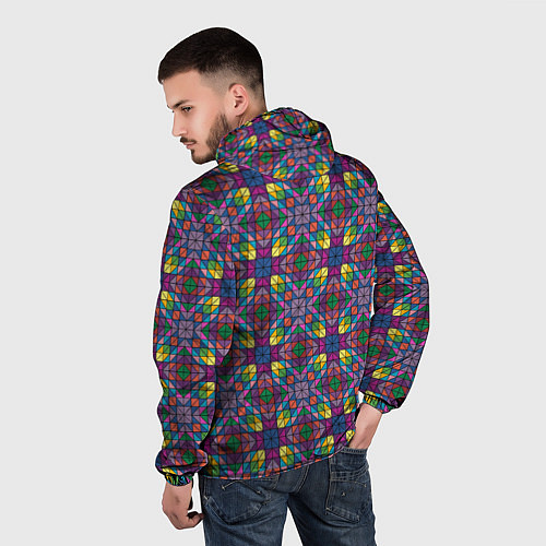 Мужская ветровка Стеклянная мозаика / 3D-Белый – фото 4