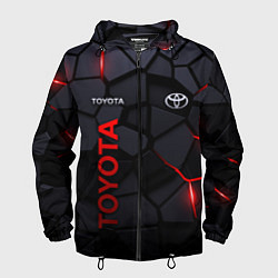 Ветровка с капюшоном мужская Toyota - плиты с эффектом свечения, цвет: 3D-черный