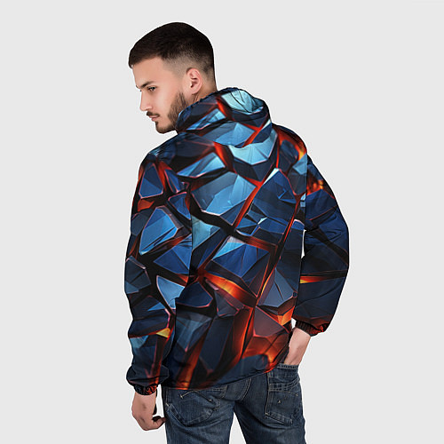 Мужская ветровка Неоновые камни / 3D-Черный – фото 4