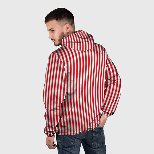 Мужская ветровка Красная полоса / 3D-Белый – фото 4