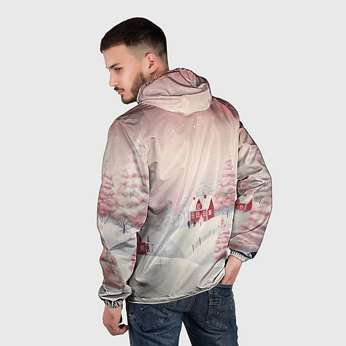 Мужская ветровка Снежное сияние ночи / 3D-Черный – фото 4