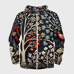 Мужская ветровка Новогодние узоры и деревья