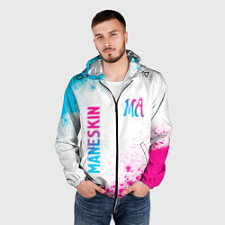 Ветровка с капюшоном мужская Maneskin neon gradient style вертикально, цвет: 3D-черный — фото 2