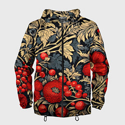 Мужская ветровка Новогодние ягодки и узоры