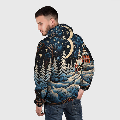 Мужская ветровка Морозное утро / 3D-Белый – фото 4
