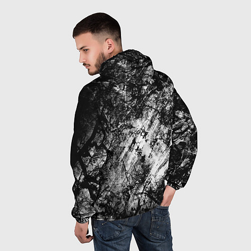 Мужская ветровка Зимний лес узоры / 3D-Белый – фото 4