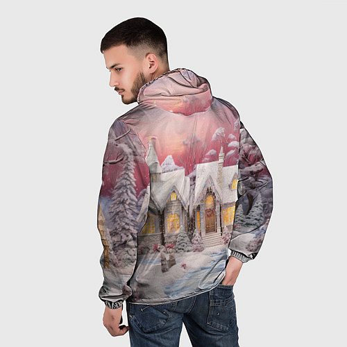 Мужская ветровка Звезды и подарки новогодней ночи / 3D-Белый – фото 4