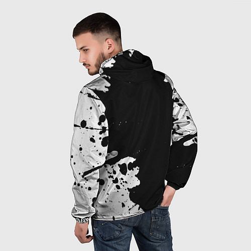 Мужская ветровка Механик из России и герб РФ вертикально / 3D-Черный – фото 4