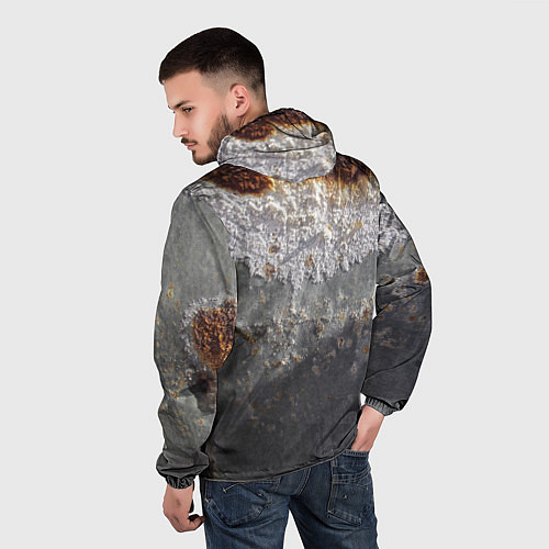 Мужская ветровка Коррозия металла гранж текстура / 3D-Черный – фото 4