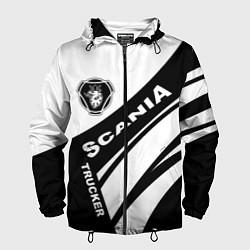 Ветровка с капюшоном мужская Scania дальнобойщик, цвет: 3D-черный
