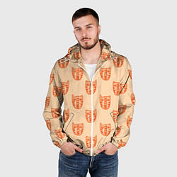 Ветровка с капюшоном мужская Drawn Tiger, цвет: 3D-белый — фото 2