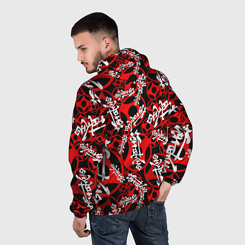 Мужская ветровка Карате киокушинкай лого паттерн / 3D-Белый – фото 4