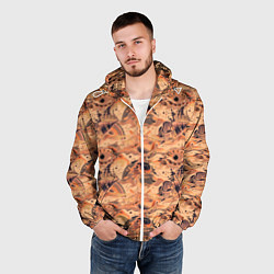 Ветровка с капюшоном мужская Морские раковины, цвет: 3D-белый — фото 2