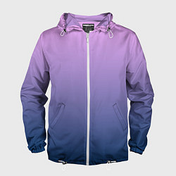 Ветровка с капюшоном мужская Рассвет розовый и синий градиент 3d, цвет: 3D-белый