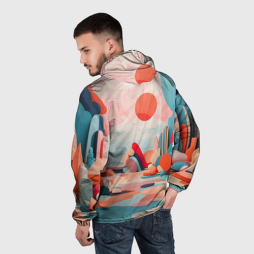 Мужская ветровка Геометрия природы / 3D-Белый – фото 4