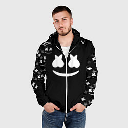 Ветровка с капюшоном мужская Marshmello black collection, цвет: 3D-белый — фото 2